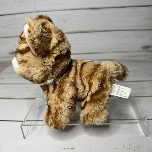 Gund Plush Kitty Cat Striped Tabby Silver Fish Collar Small Stuffed Animal 6 In - Picture 3 of 9